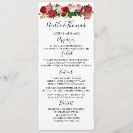 Menu Rosas Floral Garland Flower Casamento