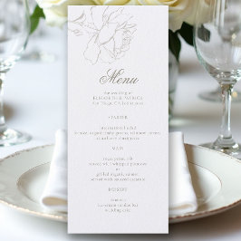 Menu Rosas Formal Moderno Clássico Pérola Elegante Casa