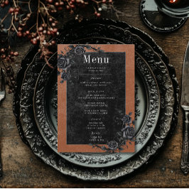 Menu Rosas Pretos Góticos, Raven e Negras Casamento por