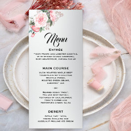 Menu Rosas Rosa e Casamento de Prata Luxo