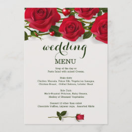 Menu Rosas vermelhas com coração Cartola de Casamento