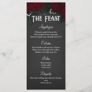 Menu Rosas Vermelhas Respiração de Bebê Casamento Roman