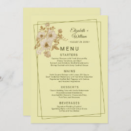 Menu Rose Frame – Celestial Yellow Wedding