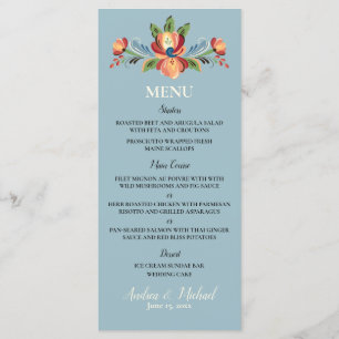 Menu Rosemaling Blue e Red