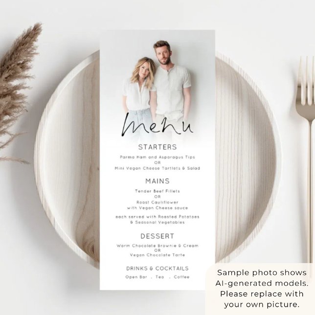 Menu Roteiro de Sobreposição de Foto Moderna Casamento (Criador carregado)