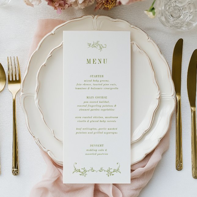Menu ROWAN | Casamento Botânico Verde (Criador carregado)