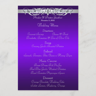 Menu roxo do casamento da grã-duquesa rolo