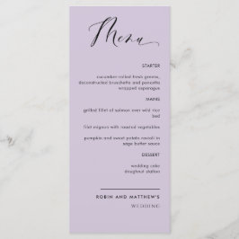 Menu Roxo Elegante, Casamento Calliográfico / Recepção