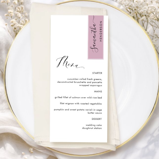 Menu Roxo Personalizado com Nome do Convidado Cardápio  (Criador carregado)