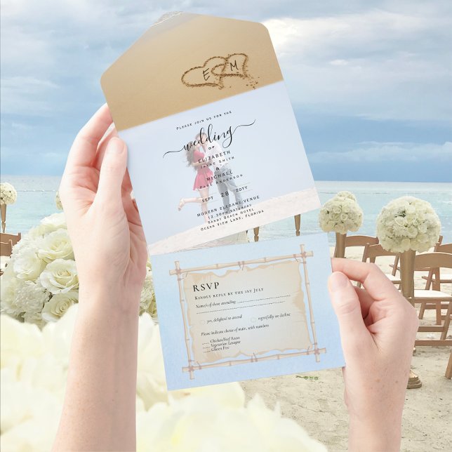 Menu RSVP do Convite de casamento de Fotografias d (Criador carregado)