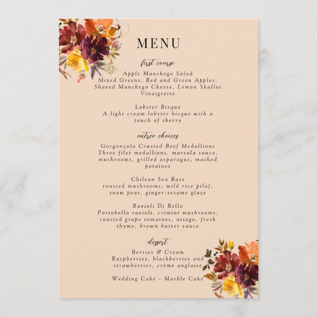 Menu Russo Marsala Queimou Laranja Fall Wreath (Frente)
