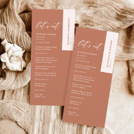 Menu Rust Terracotta Wedding