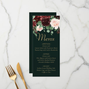 Menu Rustic Bloom   Terracotta e Marsala Red Floral