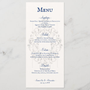 Menu Rustic Boho Crest Ivory Casamento Gótico Real