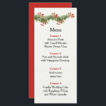 Menu Rustic Boughes of Holly Winter Christmas Wedding<br><div class="desc">Cartões de Menus de Casamento de Natal da Holly Winter Boughes</div>