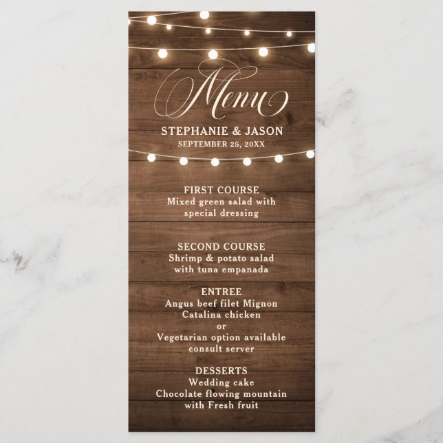 Menu Rustic Burgundy Floral Mason Jar Wedding (Frente)