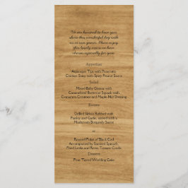 Menu Rustic Country Lily Watercolor Weding