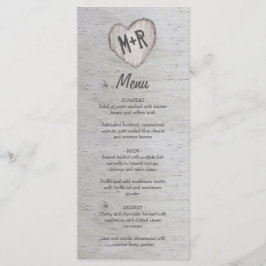Menu Rustic Country Silver Birch Tree Wedch