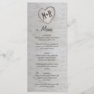 Menu Rustic Country Silver Birch Tree Wedch