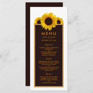 Menu Rustic Country Sunflower - Casamento Floral
