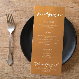 Menu Rustic Dourado Earth Tone Casamento outono Ja