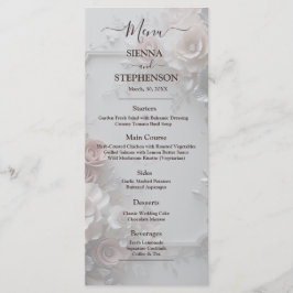Menu Rustic Elegant 3D Floral Wedding