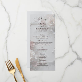 Menu Rustic Elegant 3D Floral Wedding