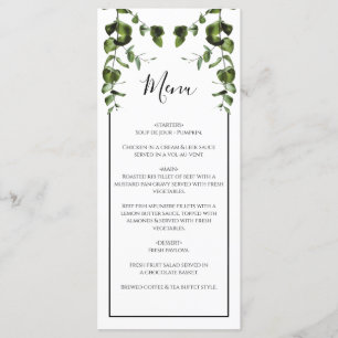 Menu Rustic Eucalyptus deixa casamento 