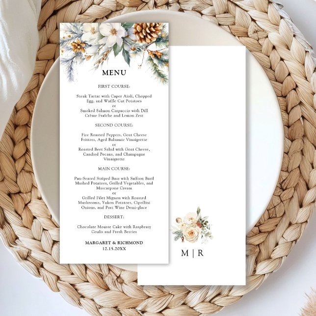 Menu Rustic Floral Casamento no inverno (Criador carregado)