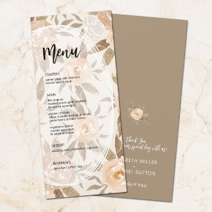 Menu Rustic Floral Wedding