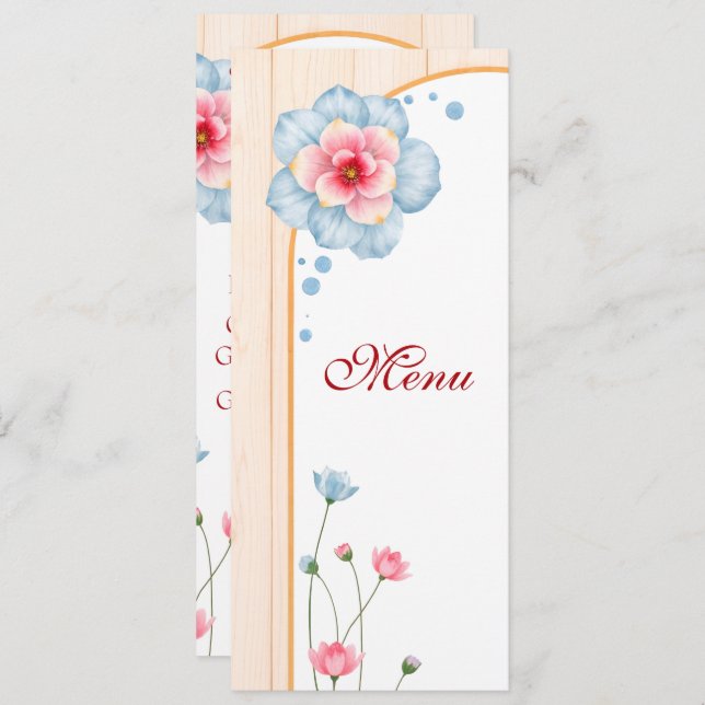 Menu Rustic Floral Wedding (Frente/Verso)