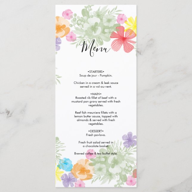 Menu Rustic Floral Wreath Wedding (Frente)