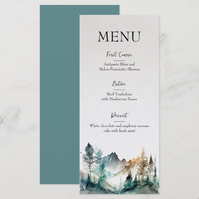 Menu Rustic Forest Wedding (Frente/Verso)