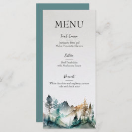 Menu Rustic Forest Wedding