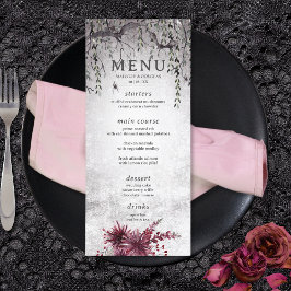 Menu Rustic Gótica Black & Burgundy Halloween Longo