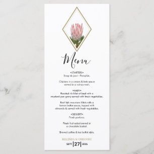 Menu Rustic King Protea Wedding