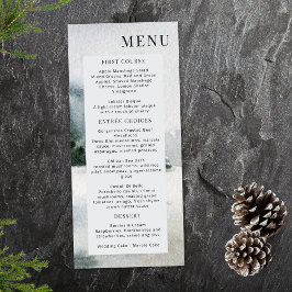 Menu Rustic Misty Mountain Lake Watercolor