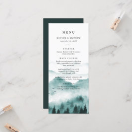 Menu Rustic Mountain Pine Weding