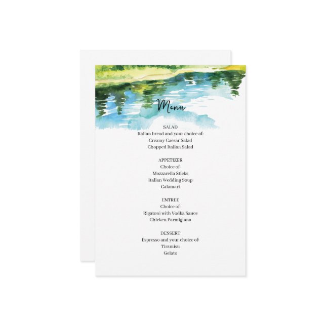 Menu Rustic Mountain Wedding (Frente/Verso In Situ)