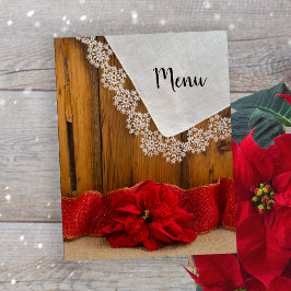 Menu Rustic Red Poinsettia Country Casamento no in