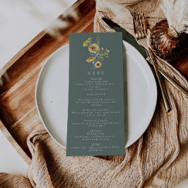 Menu Rustic Sunflower