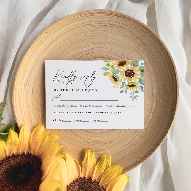 Menu Rustic Sunflower Weding (Criador carregado)