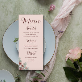 Menu Rustic Terracotta Floral Wedding
