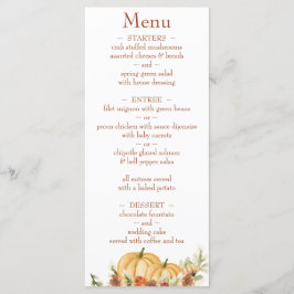 Menu Rustic Watercolor Pumpkin Return Address