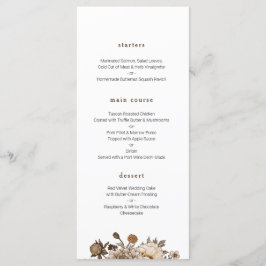 Menu Rustic Wedding, menu Vintage boho