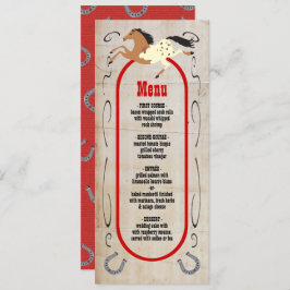Menu Rustic Western rodeo Wedding