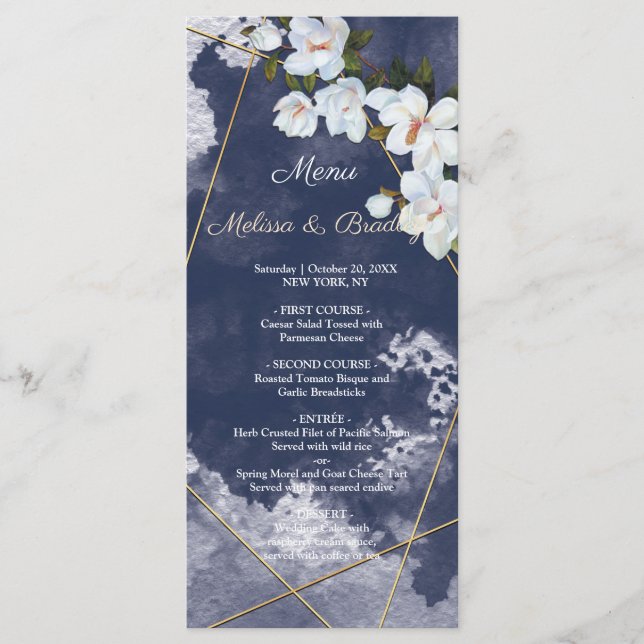 Menu Rustic White Floral Wedding (Frente)