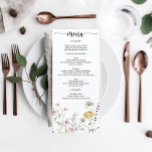 Menu Rustic Wildflower Weding Chá de panela<br><div class="desc">Este belo cardápio é perfeito para o seu próximo evento! Edite facilmente os itens de menu e exiba este belo design em cada placa! Veja toda a coleção de Wildflower para mais itens correspondentes!</div>