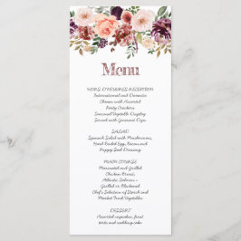 Menu Rústico Outono Boho Aquarela Roteiro Manuscrito