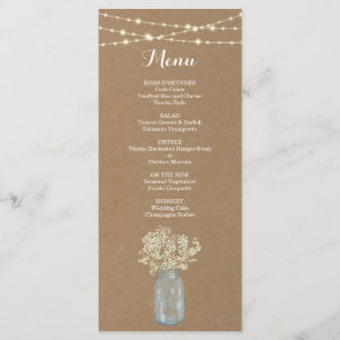 Menu rústico para ocasião Wedding ou outra